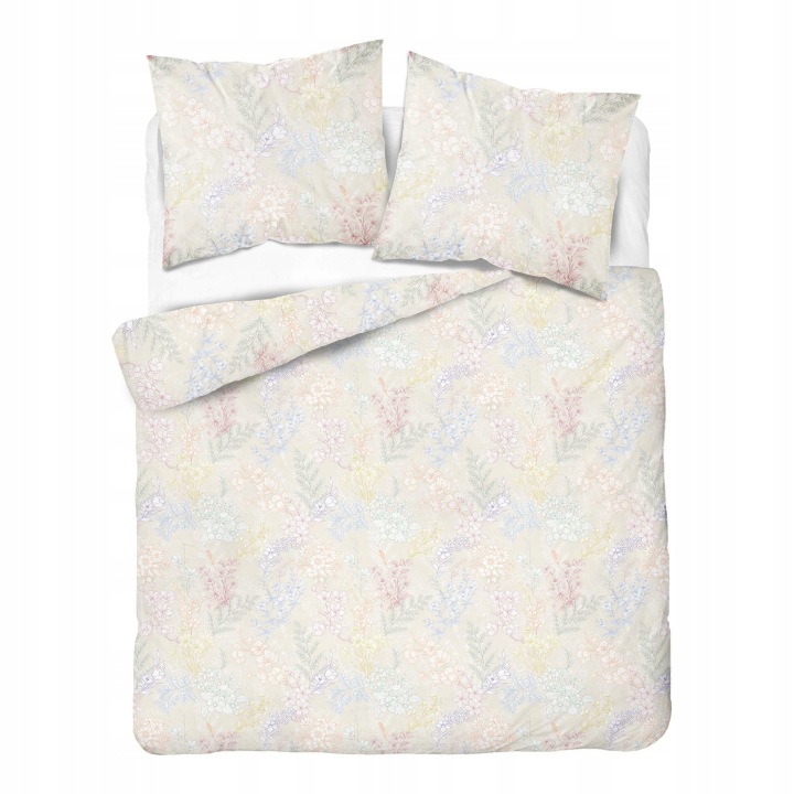Povlečení saténové 160x200 bílé s rostlinným pastelovým odstínem 6064 A Home Satin
