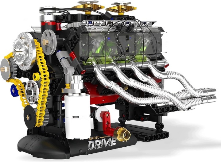 Розвивальний набір STEM двигун V8 з прозорим циліндром, конструктор, подарунок — фото 5