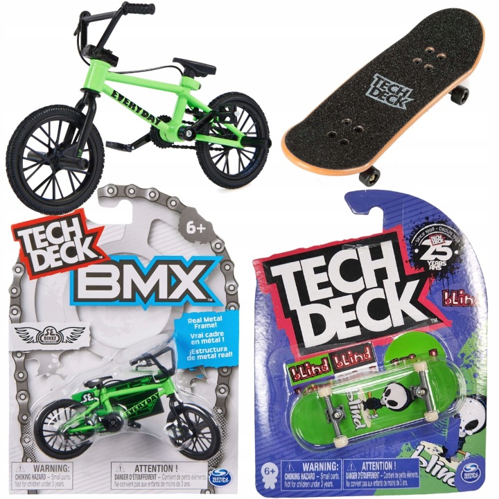 ZESTAW FINGERBIKE ROWER BMX EVERYDAY+DESKOROLKA FINGERBOARD BLIND TECH DECK
