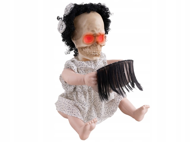 Dekorace bez tváře lalka 40 cm Halloween Anabell strašidlo