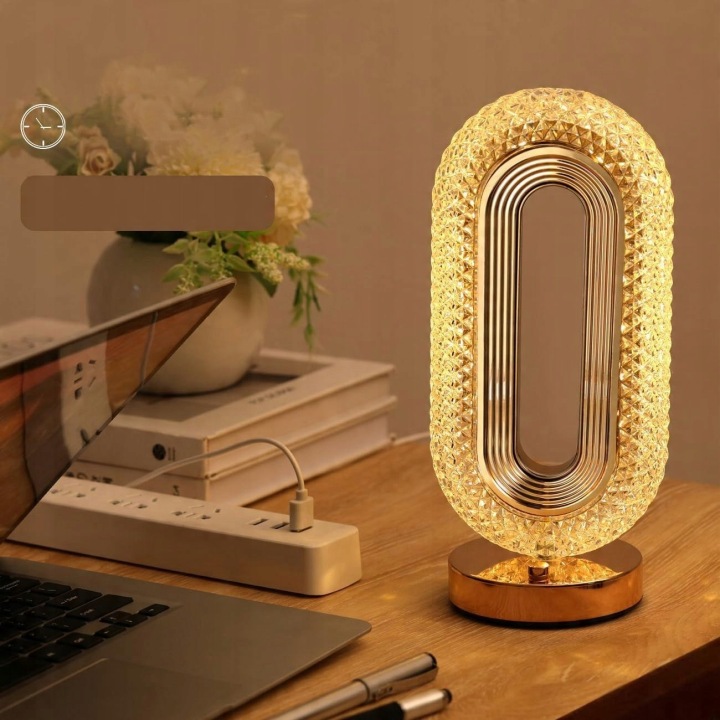 Кришталевий нічник LED сенсорний алмазний декоративна лампа RGB — фото 8