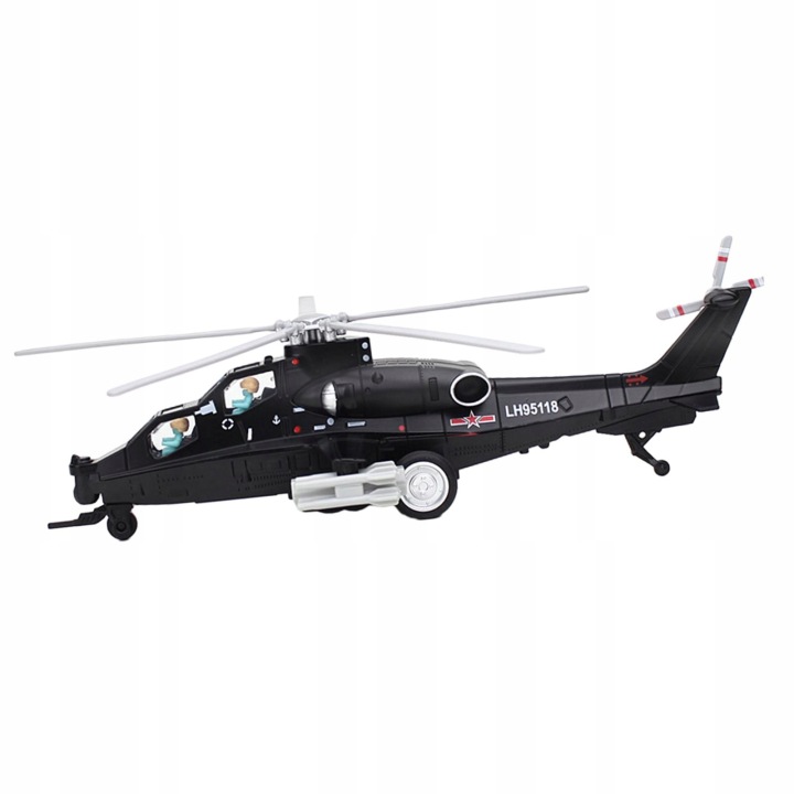 Іграшка гелікоптер зі світлом Звуки Diecast Модель літака Міцна чорний