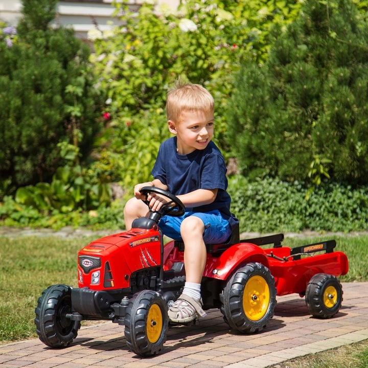 FALK CZERWONY TRAKTOR OTWIERANA MASKA + PRZYCZEPKA Kod producenta 2030AB
