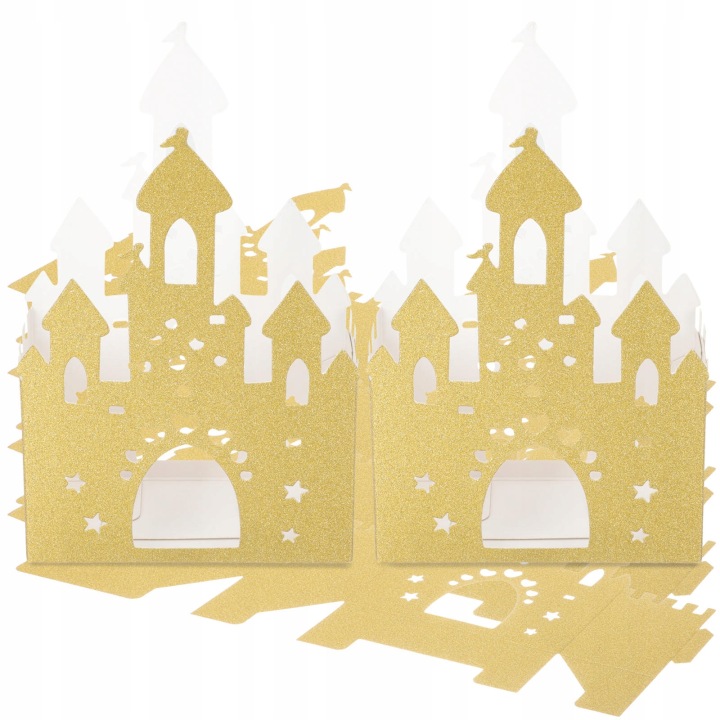 10 шт. Golden Hollow-Out Castle Paper Candy Boxes для Вечірка Подарунки — фото 4