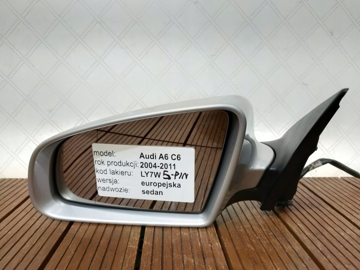 AUDI A6 C6 4F0 04-12 SPECCHIETTO RETROVISORE sinistro 5-PIN colore LY7W EUROPA OE
