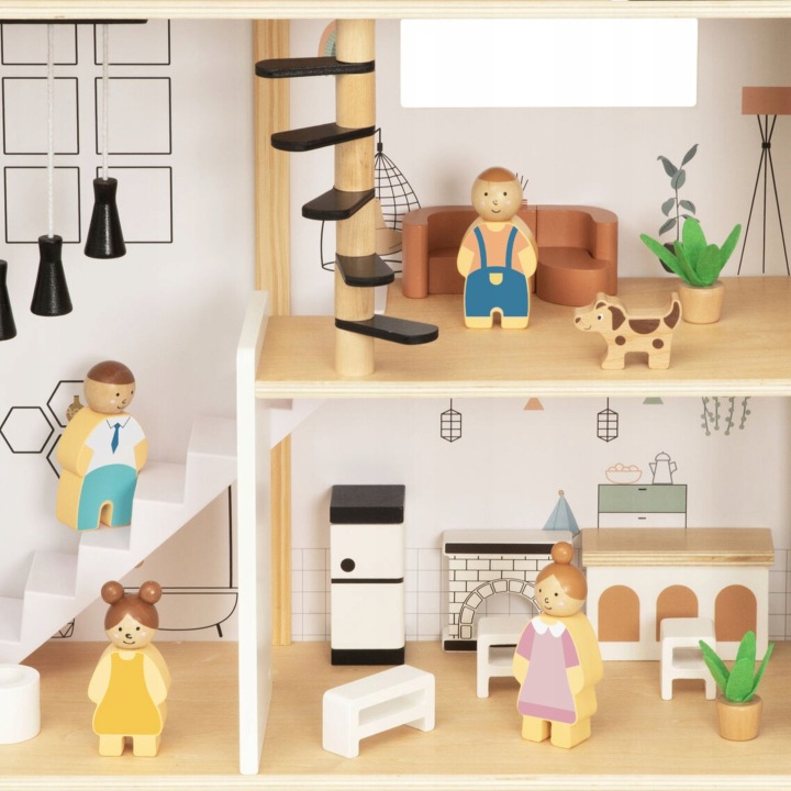 Tooky Toy: Багатоярусний будиночок для ляльок виготовлений з дерева — фото 2