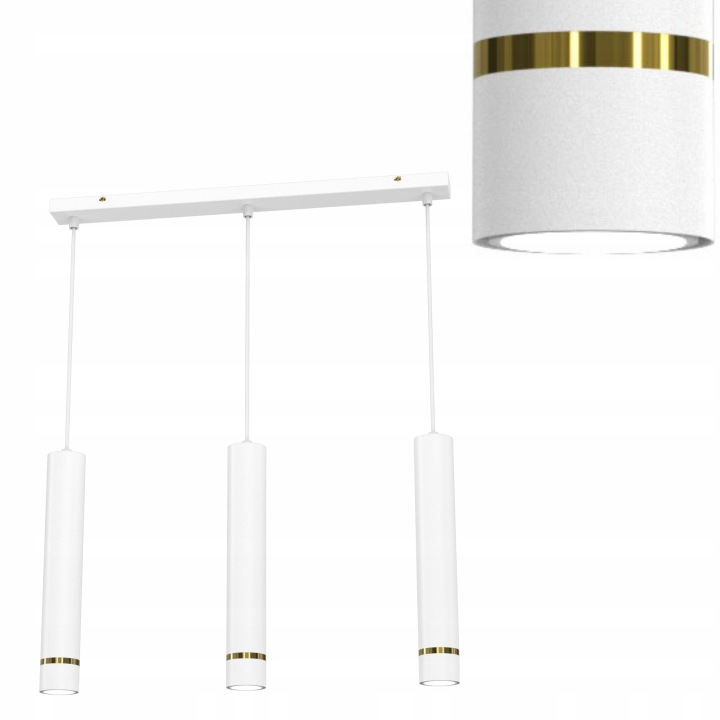 Stropní Svítidlo Stropní Závěs Bílá Zlatá Nastavitelná Led GU10 Polská Lampa