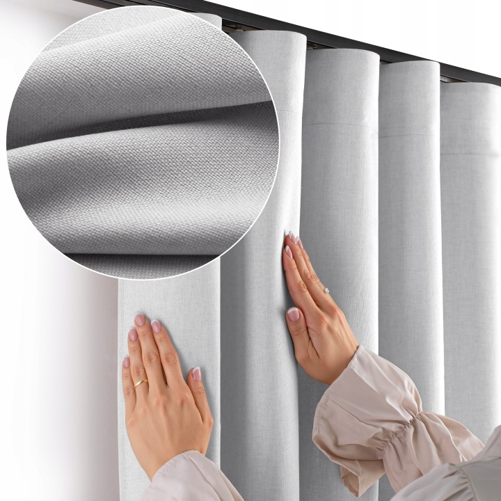 Filumi Záclony na pásce wave struktura len do obývacího pokoje Stříbrné 300x285