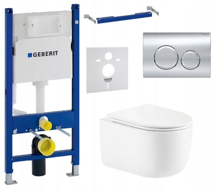 Podomítkový Wc set Geberit s podstavcem a Wc mísou Imprese Tornado tlačítko