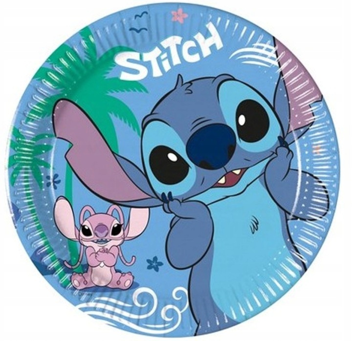 Тарілочки паперові тарілки STITCH & ANGEL 20 см, 8 шт. для дітей — фото 2