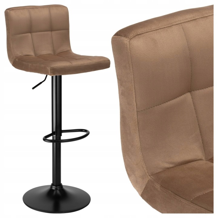 Barová židle Arako Black sametová mokka Velvet