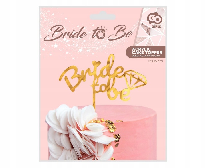 Декорація акрилова на торт Bride to be, золота — фото 3