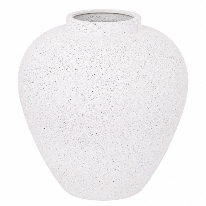 Bílá Černá Keramická Váza 25 cm S Efektem Kamene, Moderní, Stylová