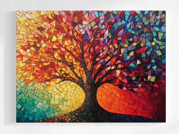 Plakát Dekorace Dřevo Života Mozaika Vitráž Boho 100x75