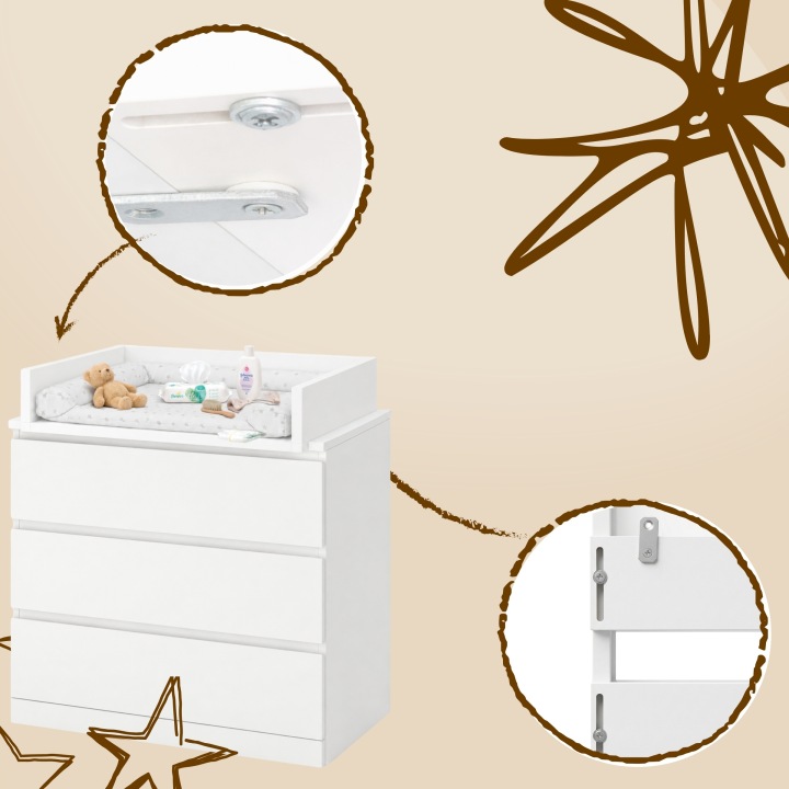 Пеленальник накладка на комод білий універсальна 50x70 MALM HEMNES — фото 4