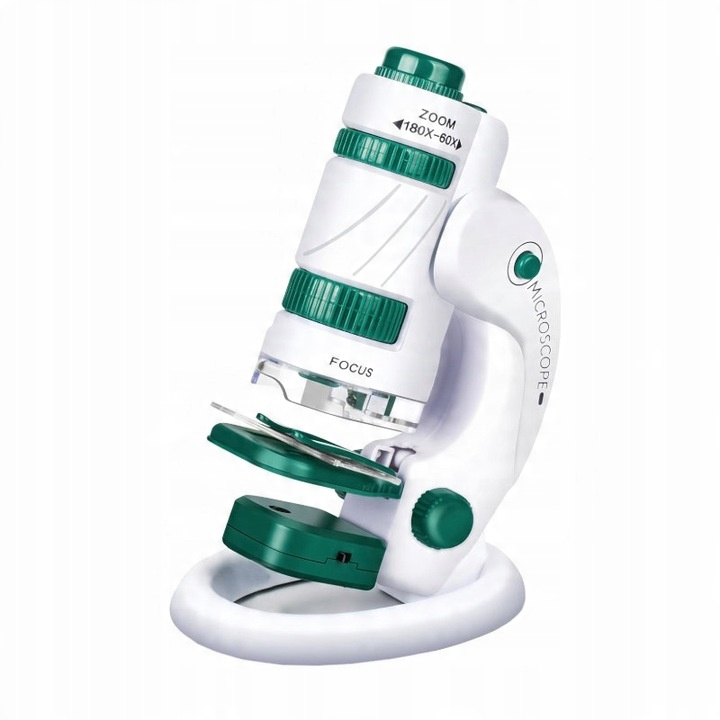 EDUCATIONAL MICROSCOPE FOR CHILDREN 2IN1 LABORATORY 60X/180X + ACCESSORIES Model Mikroskop Steam