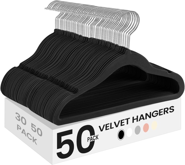 50 Věšáků Songmics Pro Děti Protiskluzové Samet 360°
