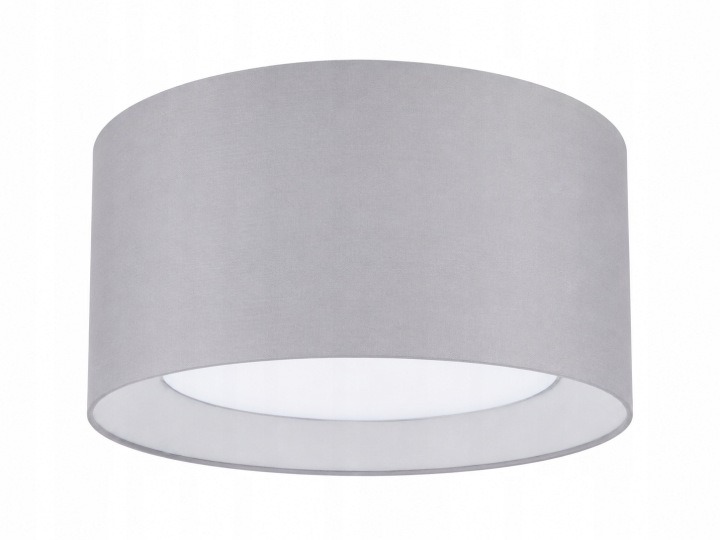 Paco Home Drum Stropní Svítidlo Šedá 45 cm 3x E27 Látkové stínítko Moderní