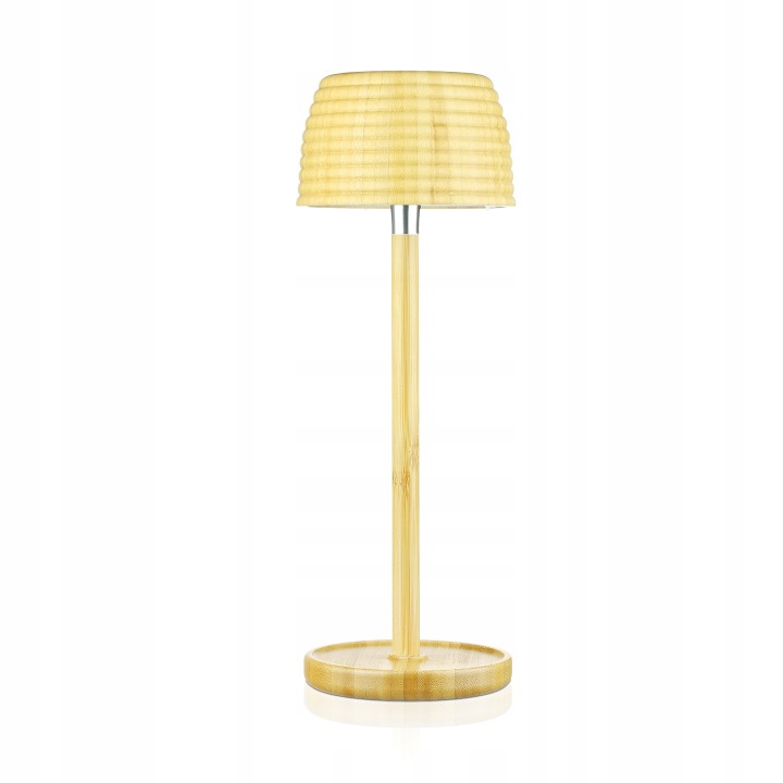 Bezdrátová Dotyková Noční Lampa Do Hotelové Restaurace 3 Režimy Bambusová