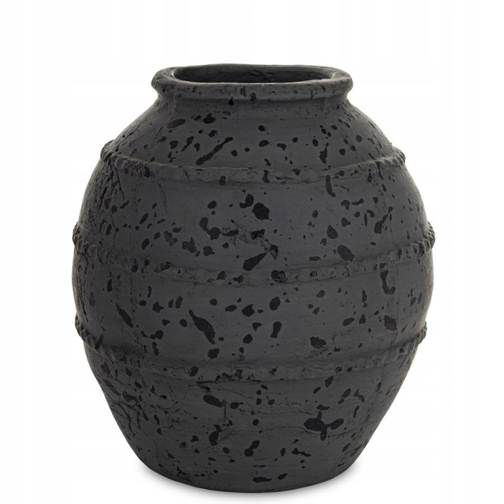 Keramická Váza Grafitová Černá 25 cm Stylová Loft Vintage Matná 24 cm