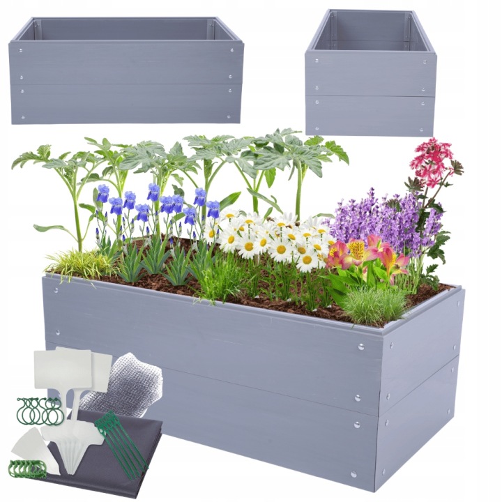 Vyvýšená plastová zeleninová zahrada, vyvýšený záhon Pvc 40x100x80