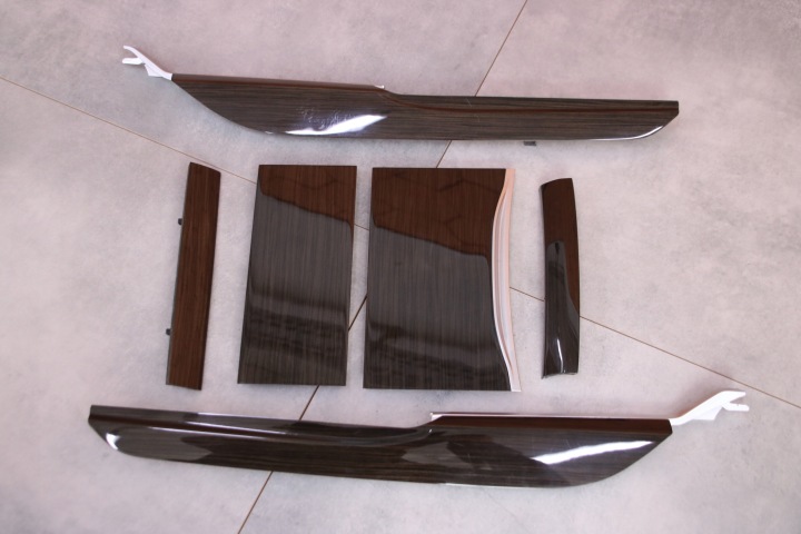 BMW 7' G11 G12 lišty OZDOBNE DEKOR tunelu konzoli KOMPLET FINELINE BRAUN