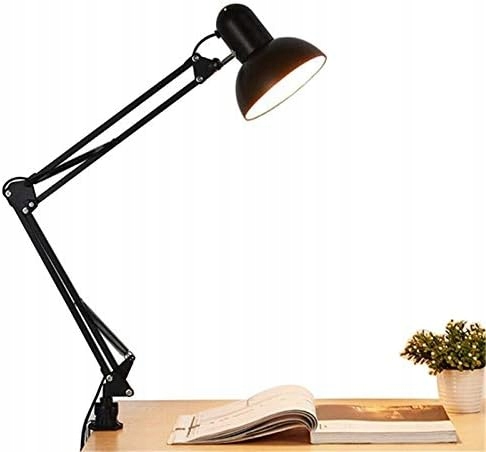 Led stolní lampa černá stojící E27 klip školní žárovka není součástí balení