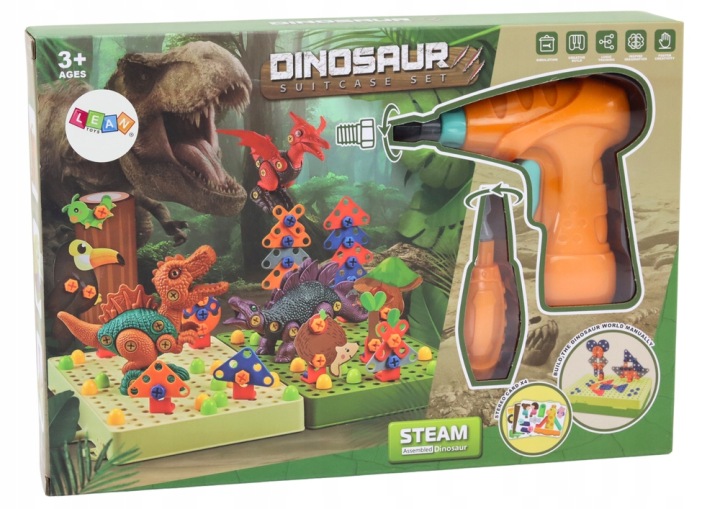 Конструктор для скручування з дрилем Діно Lean Toys 370x260 мм — фото 6