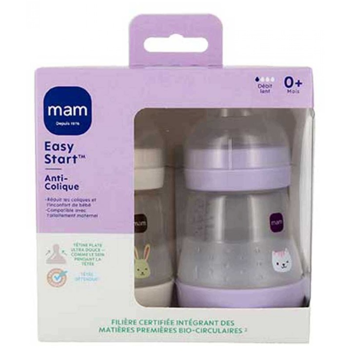 MAM 2 Пляшки Easy Start 160 мл від 0 місяців Вільний