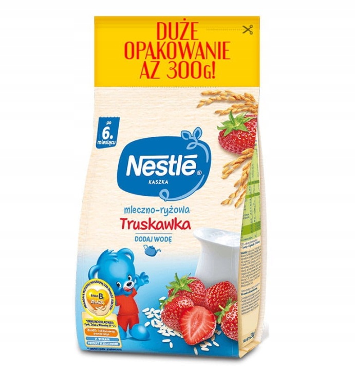 NESTLE Кашка молочно-рисова полуниця 6 міс. 10x300 г — фото 2