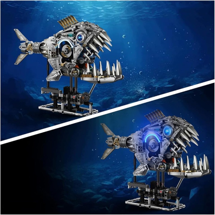 Zestaw klocków „Mechaniczna Piranha”, Іграшка STEM, Декорація, Подарунок — фото 10