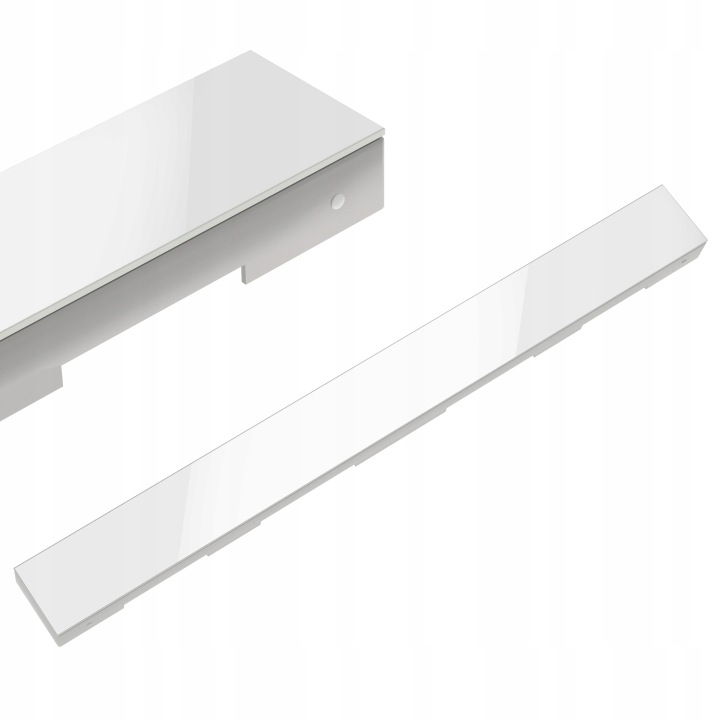 Kryt lineárního odtoku Flat 80 cm, bílé sklo WK03 Sevante