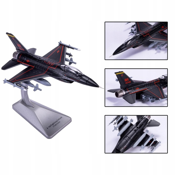 1/100 F16 Fighter Jet Plane Модель Колекція декоративна Подарунок Diecast Plane — фото 7