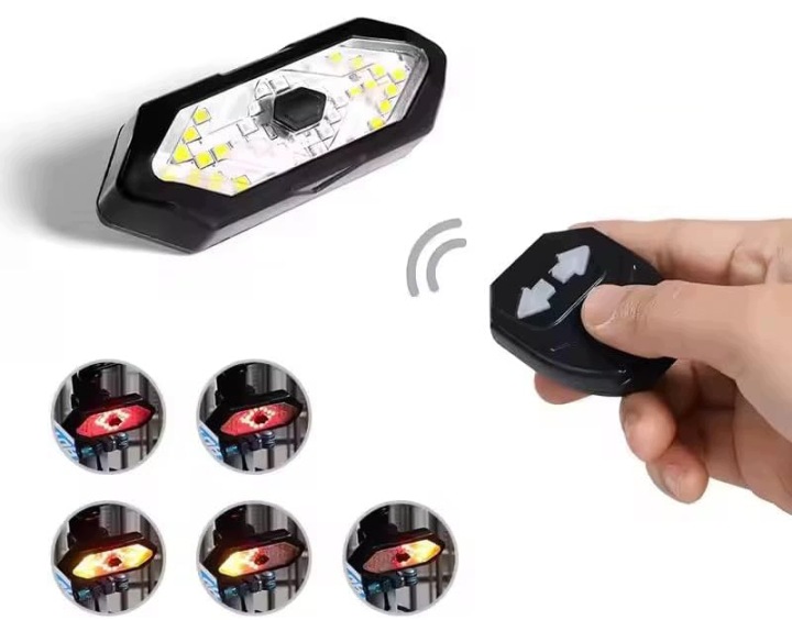 Задній Ліхтар велосипедний LED З Поворотниками І Бездротовим Пультом USB — фото 7