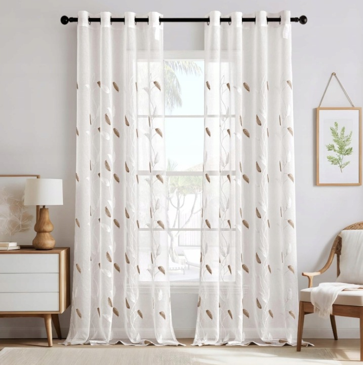 Záclony z voálu na průchodkách Průhledné 260 x 140 cm 2 kusy