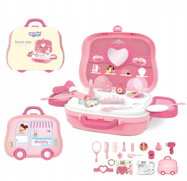 TOALETKA DLA DZIEWCZYNKI WALIZKA Z KÓŁKAMI WOOPIE