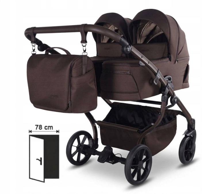 JUNAMA DUO V4 78 см Шоколадний – візок для двійні 2 в 1