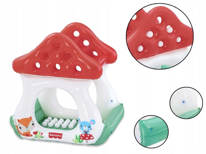 Bestway Надувний басейн з кульками Грибочок Мухоморчик Fisher Price 93570 — фото 5