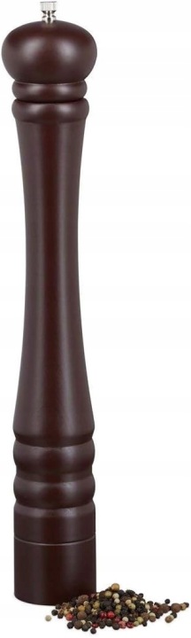 Dřevěný ruční mlýnek na pepř 30 cm Regulace mletí Tmavě hnědá barva