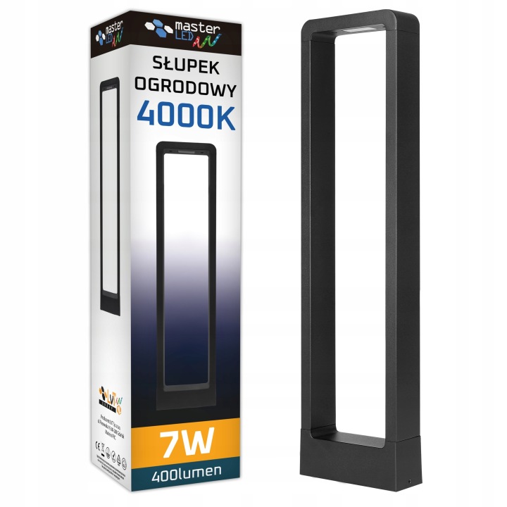 Led lampa Zahradní stojící sloupek 60 cm venkovní 4000K Led černá