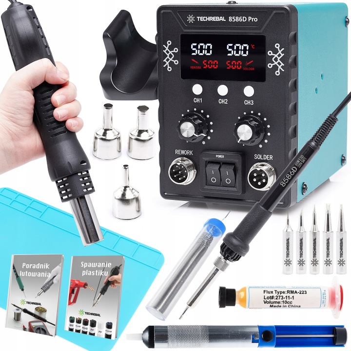 Pájecí Stanice 2V1 8586D Hot Air Pájecí Pero Servisní Sada Smd