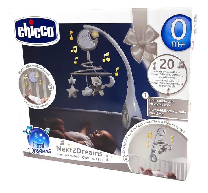 Карусель Chicco бежева музична з іграшками з тканини — фото 10