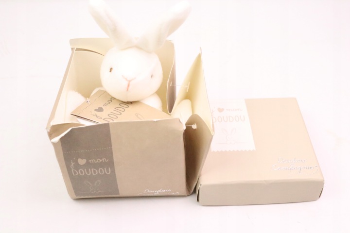 DOUDOU - м'яка іграшка кролик з пледом Doudou et Compagnie, натуральний — фото 4