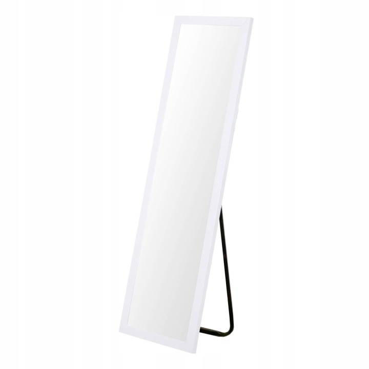 Zrcadlo Stojící Obdélníkové Vertikální Vysoké Bílé Kovový Rám 36 X 126 CM