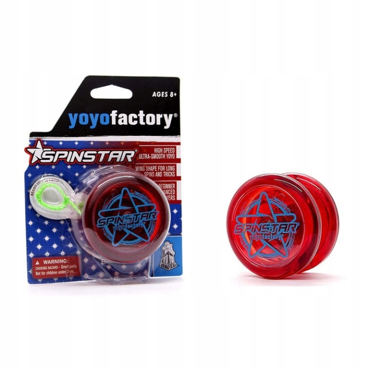 YoyoFactory Spinstar Yoyo - для початківців йо-йо для фокусів, мотузка, червоний — фото 4