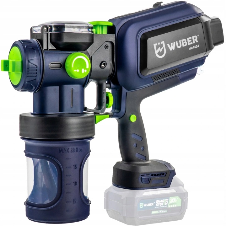 Wuber W04324, Aku stříkací pistole 150 W 150 W, 20 V, 800 ml a 1200 ml