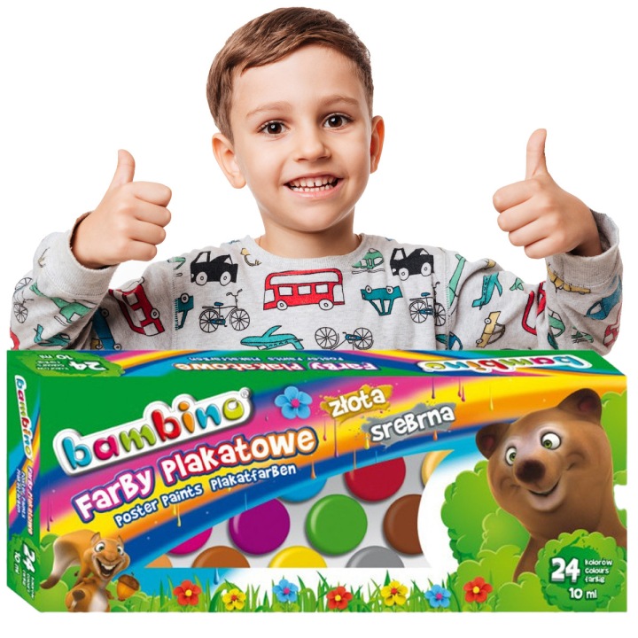 BAMBINO фарби гуашеві 24 кольори 10 мл живі кольори — фото 5