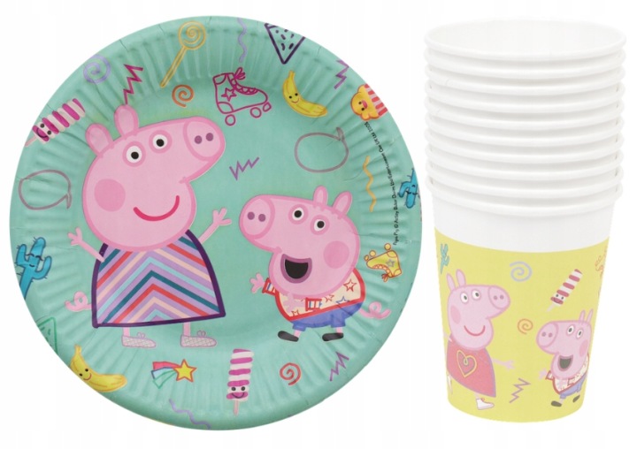 Тарілочки одноразові 19,5 см x10szt. Свинка Peppa — фото 2
