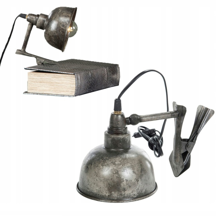 Lampa S Klipem připínací Loft Metalová stříbrná stolní noční