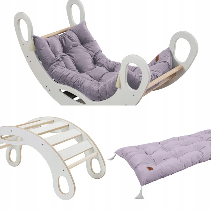 Гойдалка Монтессорі компл. ,kids-mdf колір білий + подушка фіолетовий